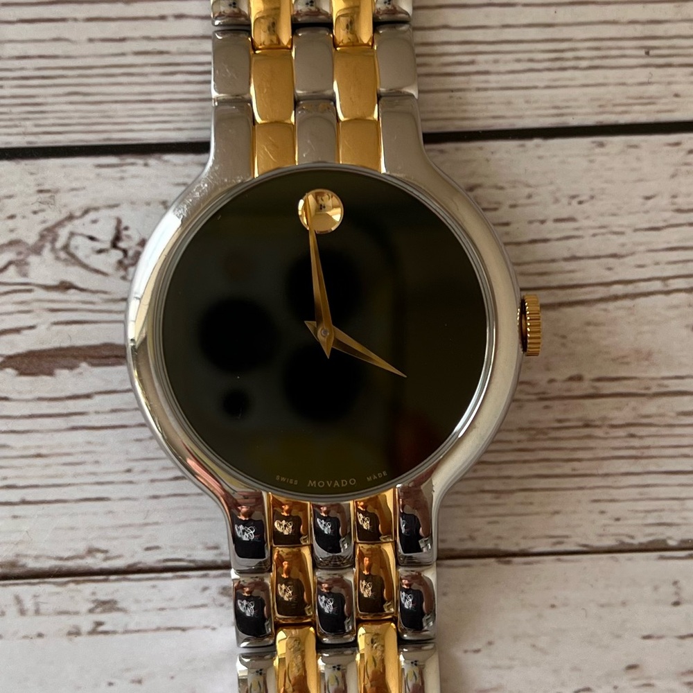 Movado Gold and Silver Two-Tone Watch